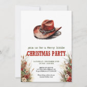 Cowboy Hoed Kerstfeest Uitnodiging (Voorkant)