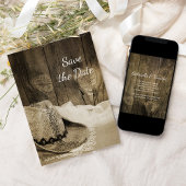 Cowboy Hoed Schuur Houten Westerse Trouw Wacht Met Save The Date