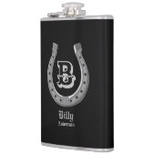 Cowboy Hoefijzer - Gepersonaliseerde monogram fles Heupfles (Links)