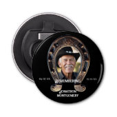 Cowboy Hoefijzer Memorial Button Flesopener (Voorkant)