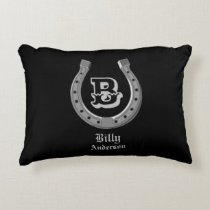 Cowboy Hoefijzer Personalized Monogram Accent Kussen