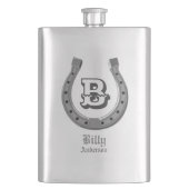 Cowboy Hoefijzer Personalized Monogram Flacon (Voorkant)