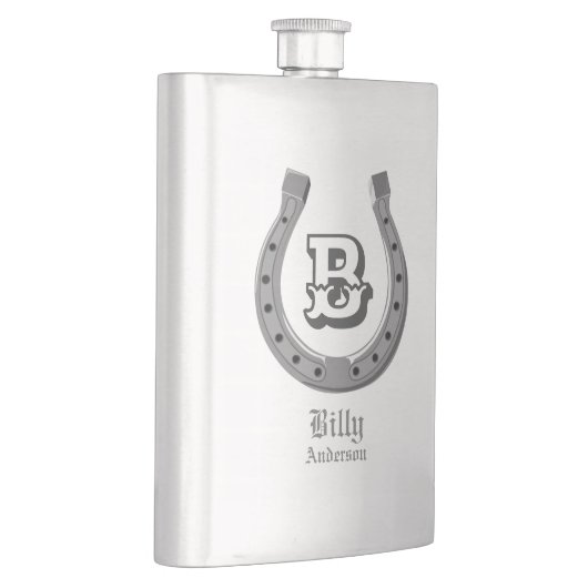 Cowboy Hoefijzer Personalized Monogram Flacon (Rechts)