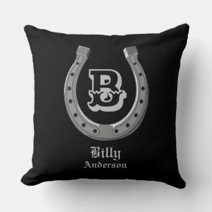 Cowboy Hoefijzer Personalized Monogram Kussen