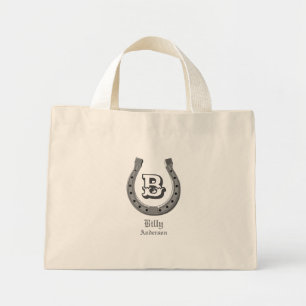 Cowboy Hoefijzer Personalized Monogram Mini Tote Bag