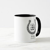 Cowboy Hoefijzer Personalized Monogram Mok (Voorkant rechts)