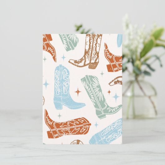 Cowboy Hoge Stoel Banner Kaart Eindstuk (Staand voorkant)