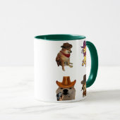 Cowboy Hond Meme Set Grappige Doge Met Pistool Mok (Voorkant rechts)