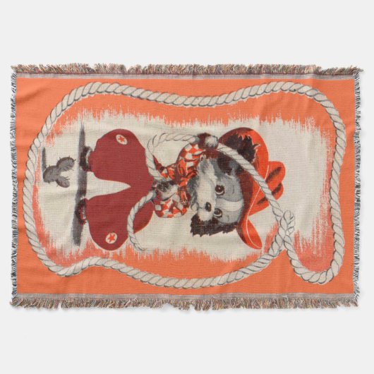 cowboy-hondafdruk deken (Voorkant)