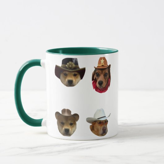 Cowboy Honden Grappige Meme Set voor Hond en Meme  Mok (Links)