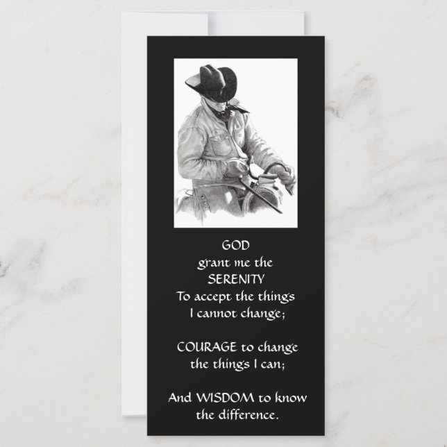 COWBOY, HORSE: ART: SERENITY PRAYER (Voorkant)