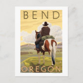 Cowboy & Horse - Bend, Oregon Briefkaart (Voorkant)