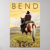 Cowboy & Horse - Bend, Oregon Poster (Voorkant)