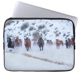 Cowboy Horse Drive Hideout Ranch Shell, Wyoming Laptop Sleeve