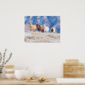 Cowboy Horse Drive op Hideout Ranch Poster (Keuken)