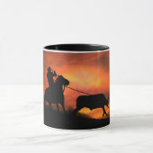 Cowboy Horse en Steer Roping Mok (Midden)