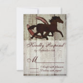 Cowboy Horse Hoefijzer Country Style Weddenschap R RSVP Kaartje (Voorkant)