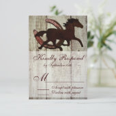 Cowboy Horse Hoefijzer Country Style Weddenschap R RSVP Kaartje (Staand voorkant)