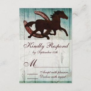 Cowboy Horse Hoefijzer Country Style Weddenschap R RSVP Kaartje