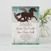 Cowboy Horse Hoefijzer Country Wedding Invitations Kaart (Staand voorkant)