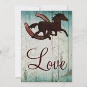 Cowboy Horse Hoefijzer Country Wedding Invitations Kaart (Achterkant)