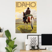 Cowboy & Horse - Idaho Poster (Thuiskantoor)