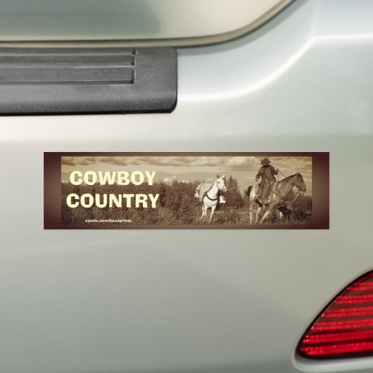 Cowboy Horse & Mule Bumpersticker (Op auto)