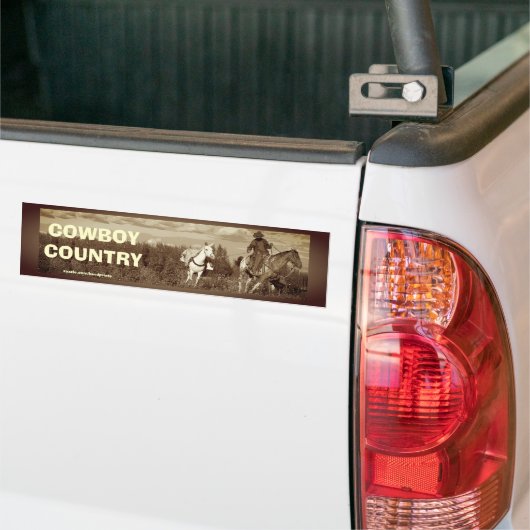 Cowboy Horse & Mule Bumpersticker (Op Truck)
