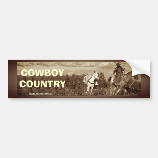 Cowboy Horse & Mule Bumpersticker (Voorkant)