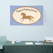 Cowboy Horse Pony Cute 1st Birthday Party Thema Spandoek (Beurs)