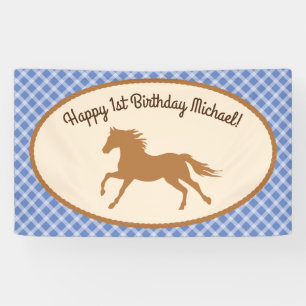 Cowboy Horse Pony Cute 1st Birthday Party Thema Spandoek