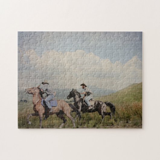 Cowboy Horse Riding Legpuzzel (Horizontaal)