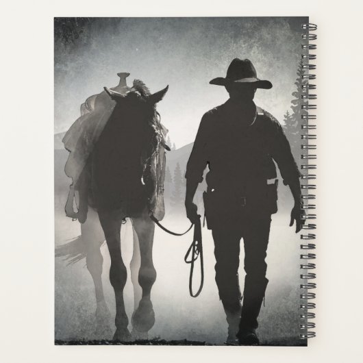 Cowboy Horse Silhouette Planner (Achterkant)