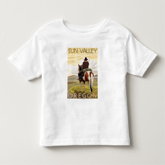 Cowboy & Horse - Sun Valley, Idaho Kinder Shirts (Voorkant)