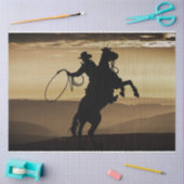 Cowboy Horse Sunset Silhouette Tissuepapier (Craft)