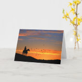 Cowboy Horse Sympathcard Kaart (Gele Bloem)