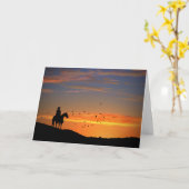 Cowboy & Horse Sympathy Kaart (Gele Bloem)