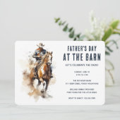 Cowboy Horse Vaderdag bij de Barn Kaart (Staand voorkant)