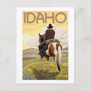Cowboy & HorseIdahoVintage Travel Poster Briefkaart
