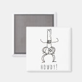 Cowboy Howdy Cartoon Tekening Doodle  Magneet (Voorkant / Achterkant)