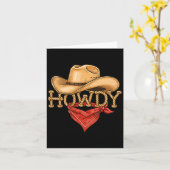 Cowboy Howdy Rope Hat Bandana Western Rodeo Design Kaart (Gele Bloem)