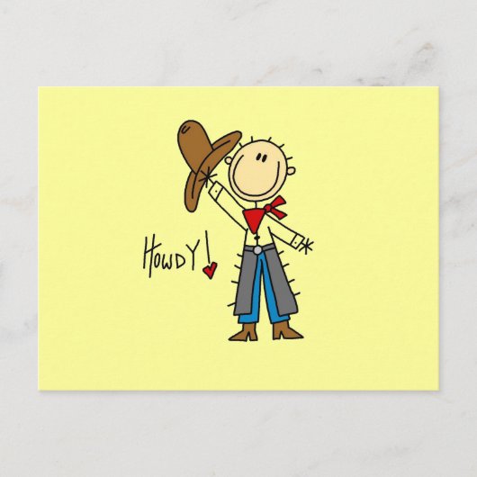 Cowboy Howdy T-shirts en cadeautjes Briefkaart (Voorkant)