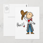Cowboy Howdy T-shirts en cadeautjes Briefkaart (Voorkant / Achterkant)