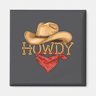 Cowboy Howdy Touw Hoed Bandana Western Rodeo Ontwe Magneet