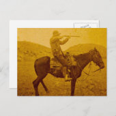  cowboy Hunting on Horseback Briefkaart (Voorkant / Achterkant)