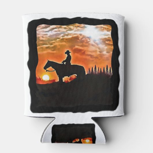 cowboy in de zon blikjeskoeler (Achterkant)