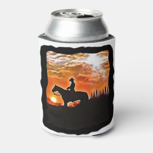 cowboy in de zon blikjeskoeler (Blikje Achterkant)