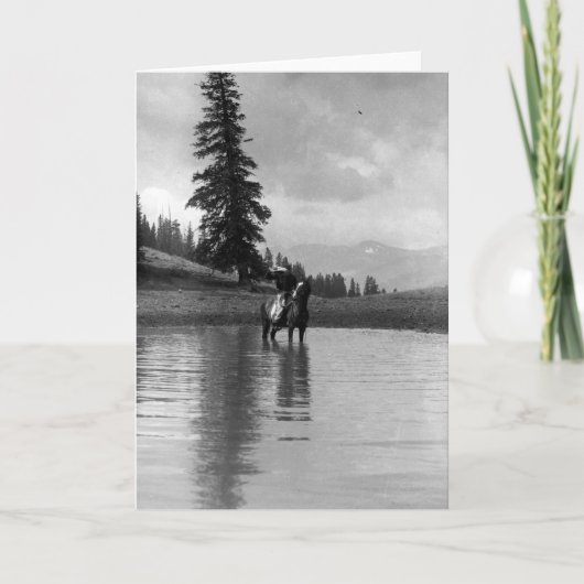 Cowboy in een vijver kaart (Voorkant)