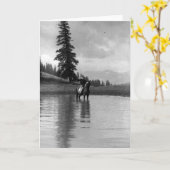 Cowboy in een vijver kaart (Gele Bloem)