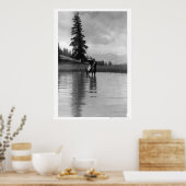 Cowboy in een vijver poster (Keuken)